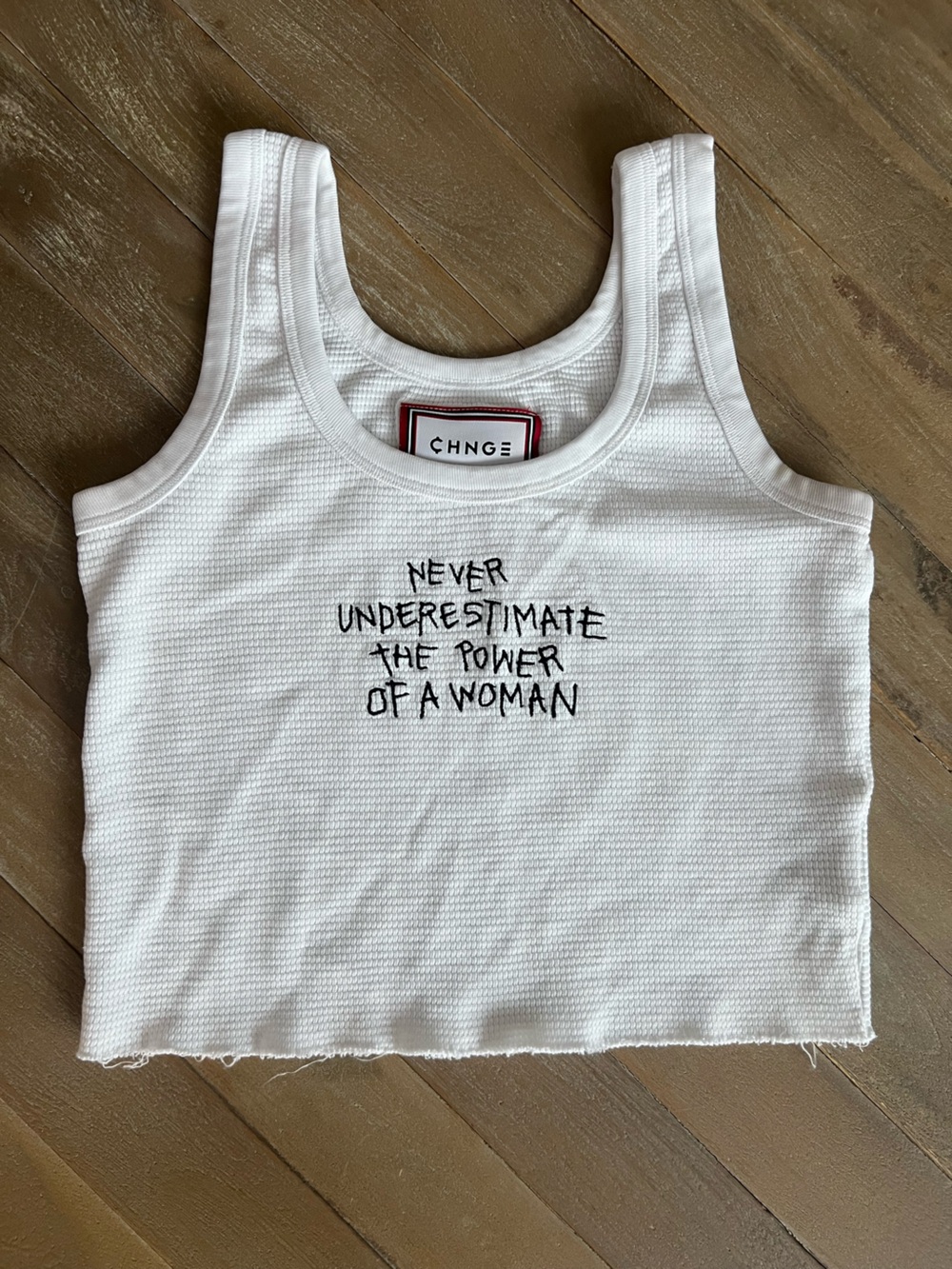 CHNGE White Cropped Tank
